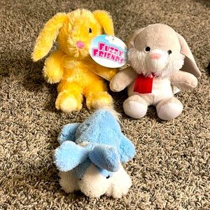 Easter bunny stuffed animal bundle Plush stuffies lot easter bunnies holiday